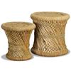 Tabourets - vidaXL - Lot de 2 - Bambou - Jute - Design naturel et rustique