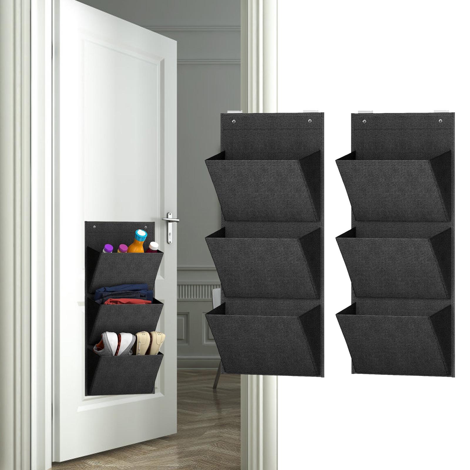 

2x over The Door Shoe Organizer Door Shoe Rack Resuable Space Saving Multifunctional Holder 3 Pocket for Bathrooms Crafts