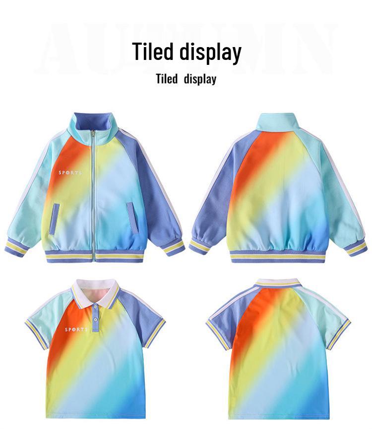 2025 Nowy Styl Wiatrówka Tęczowa Mundurek do Przedszkola i Szkoły Podstawowej: 3-częściowy lub 5-częściowy zestaw dresowy