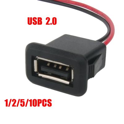 1-10 Stück 2 Pin 4 Pin USB 2.0 Buchse Stromanschluss 2P 4P USB 2.0 Ladeanschluss Stecker Datenschnittstelle mit Kabel USB Ladebuchse