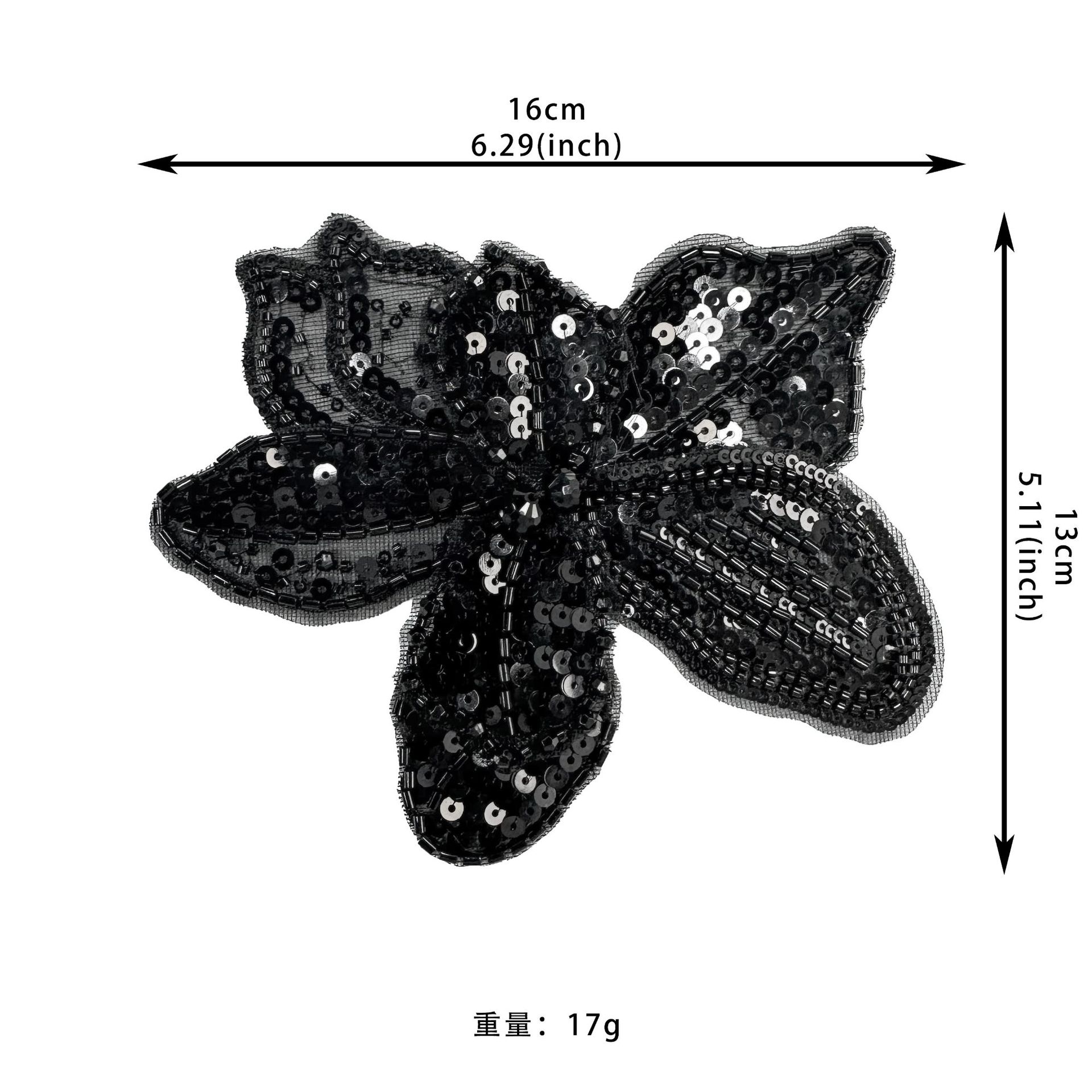

Color Beaded Sequins Three-Dimensional Flower Decorative Clothing Applique Dress Dress Corsage Accessories Cloth Stickers Accessories H8118 Small Black