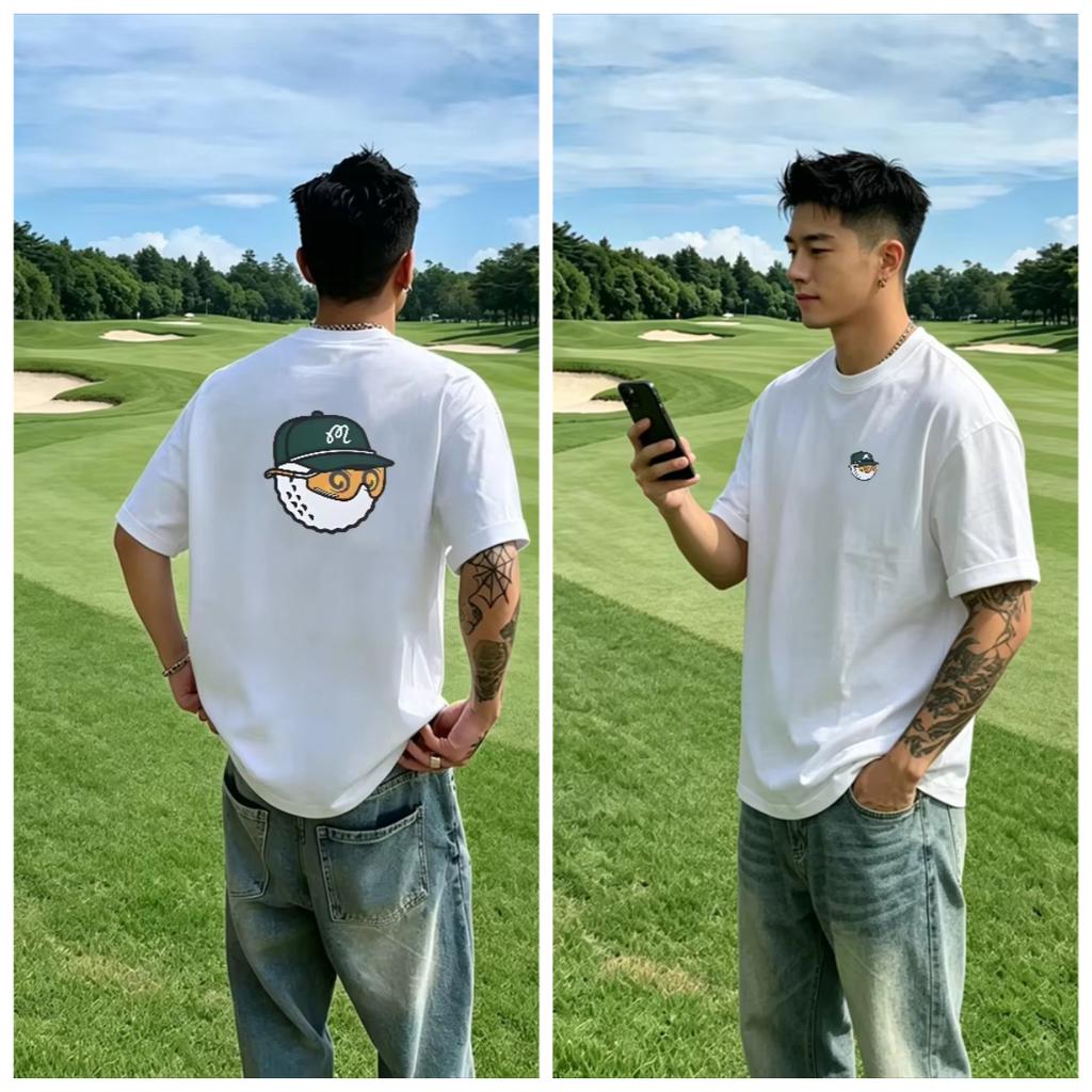 2026 New Mens Navy Blue Streetwear Golf T  Shirt With Golf Clothing Golf Ball  Cap Graphic Modern  Casual Shortsleeved Top