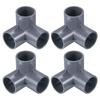 PATIKIL 4pcs 32mm 3 Way Elbow Pipe Fitting UPVC Joint Coupling Pipe Adapter for Pipe Connection, Gray