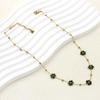 Stainless Steel and Natural Stone Gemstone Beaded Flower Necklace for Women