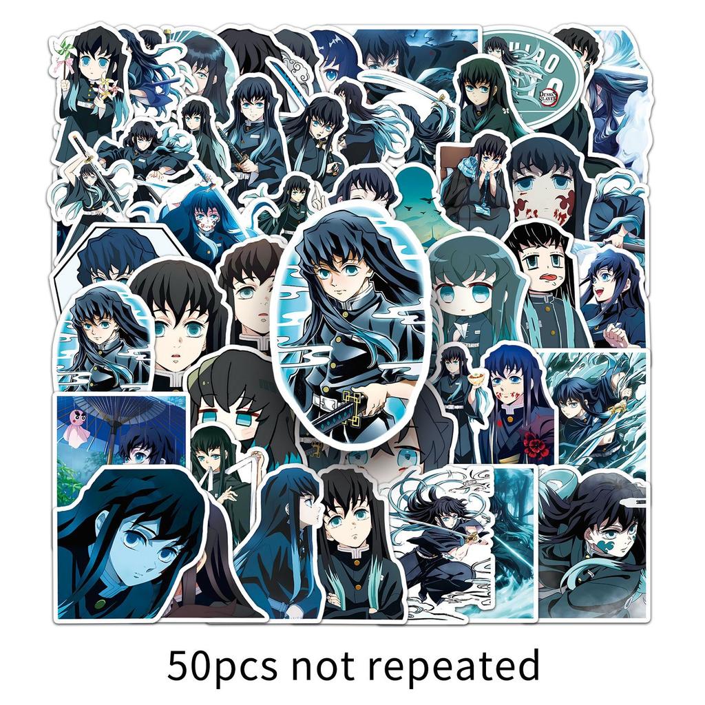 50 Tokitou Muichiro Graffiti Aufkleber Personalisierte Cartoon Japanische Anime Dämonentöter: Kimetsu No Yaiba Dekorative Handyhüllen-Aufkleber