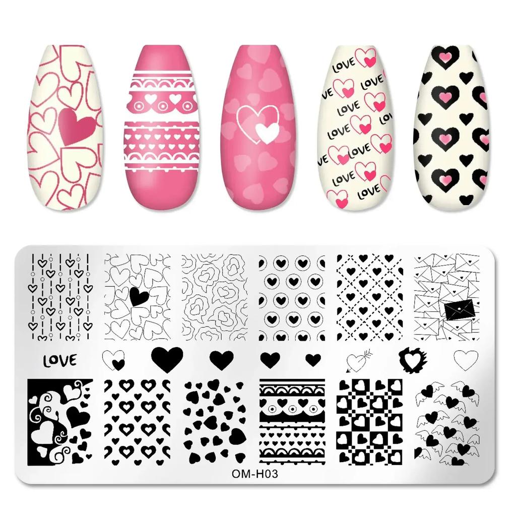 Nagelstempelplatten mit Schlangen- und Leoparden-Motiv, englische Buchstaben, Liebe, Herz, Blätter, Blumen, Design, Druckplatten, Nagelkunst, Schablone, Stempelwerkzeug