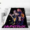 K pop Demon Hunters Blankets Warm Flannel Throw Blanket Winter Girls Boys Living Room Couch Chair Sofa Bed Funny Home Decor