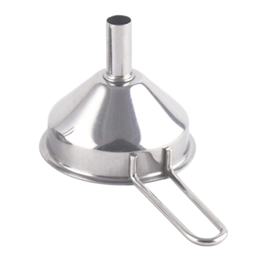 Stainless Steel Mini Funnel for Cooking Oil Hangable Food-Grade Oil Filling Funnel Liquid seasoning dispensing tool with handle