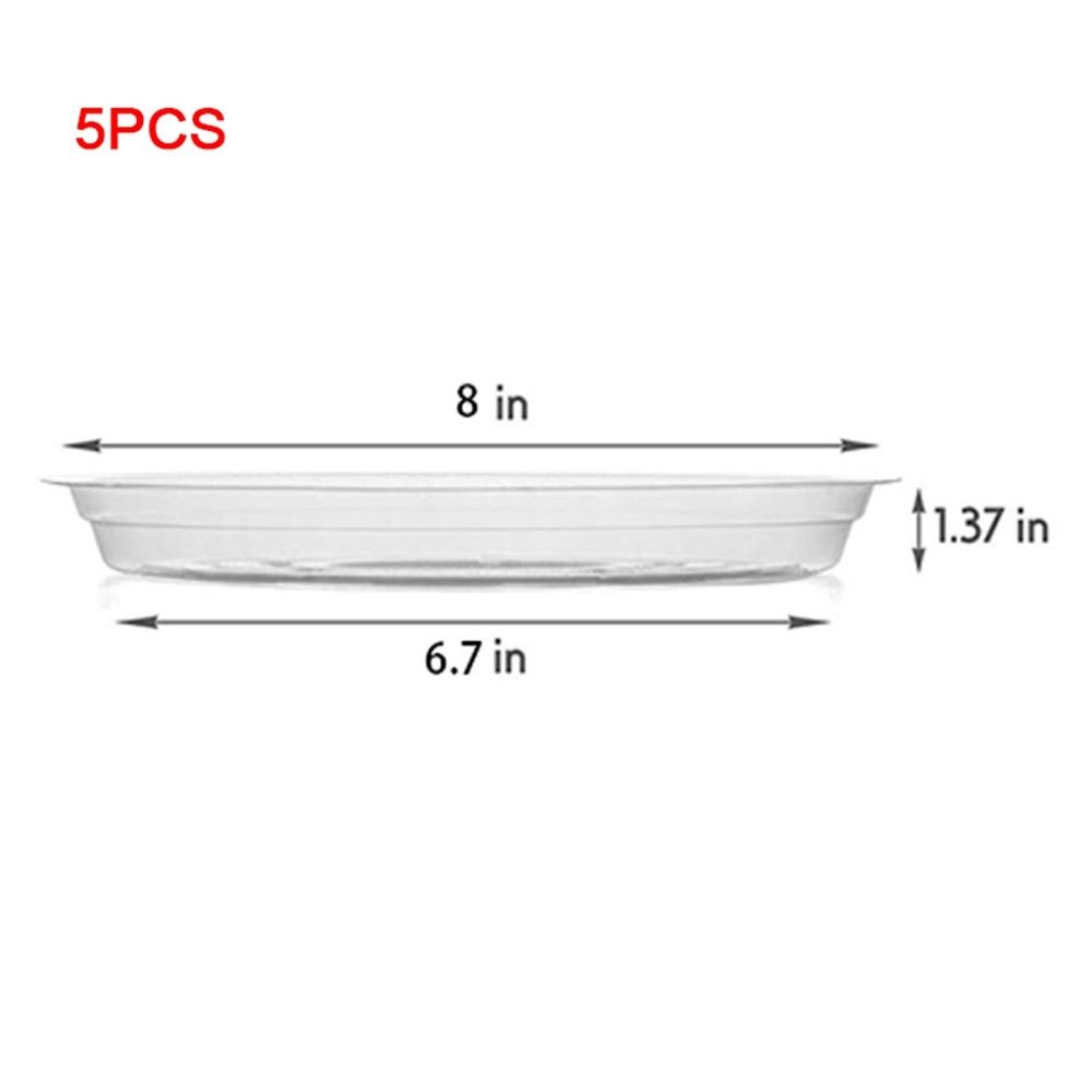 5Pcs Clear Plant Plates Round Plants Saucer New Flower Pot Tray Outdoor