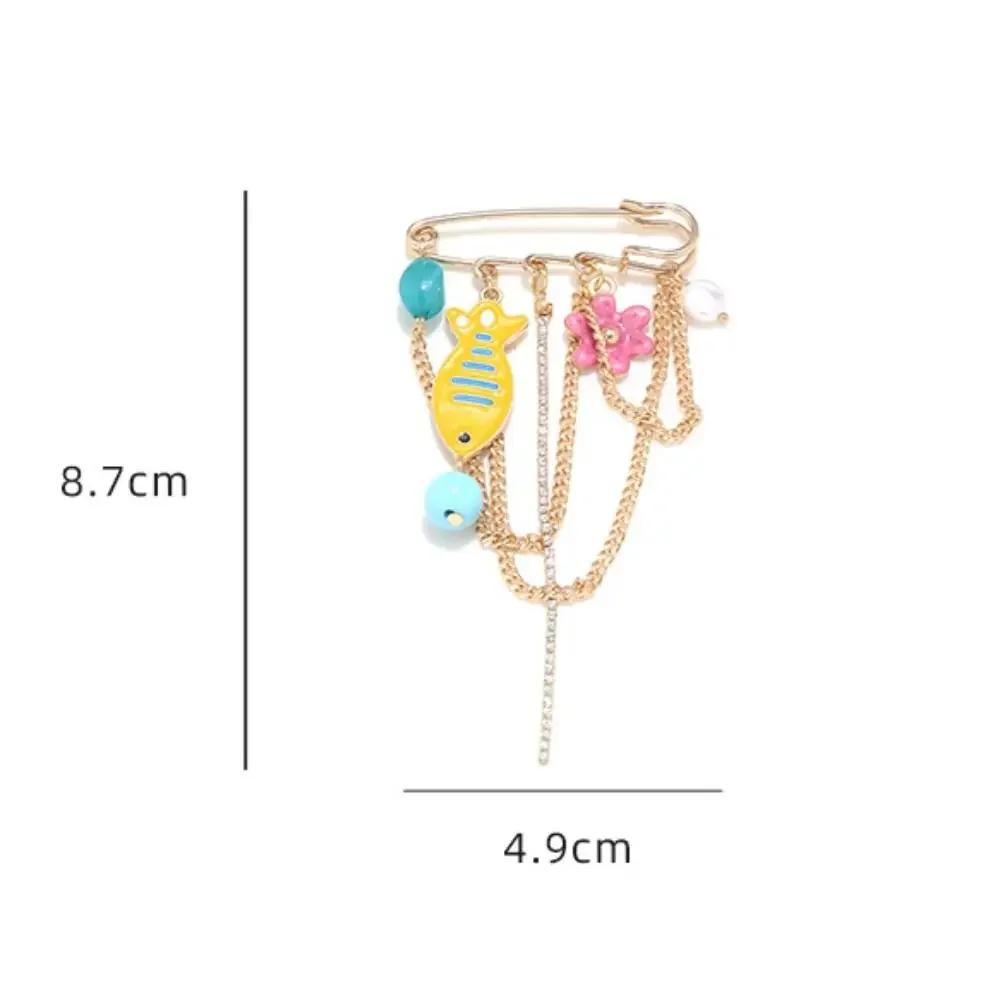 New Multi-Functional Chain Tassel Brooches Adjustable Detachable Beaded Chain Pin Handmade Fixator Trouser Leg Women
