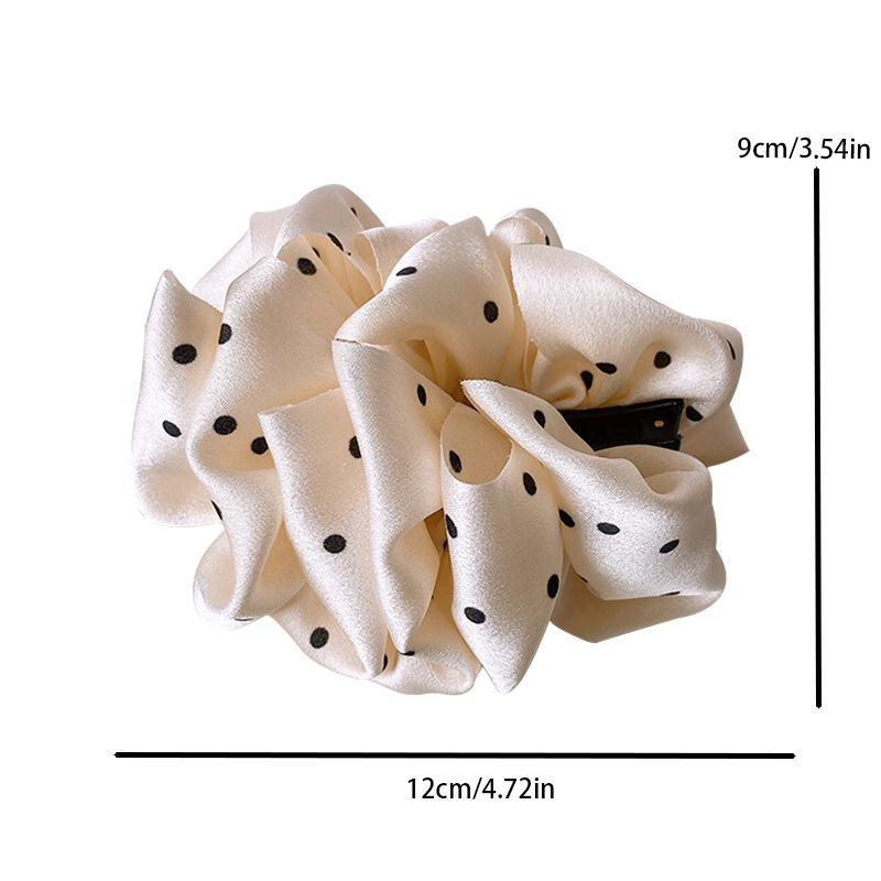 Eleganter Tupfen-Bananenclip Haarspange für Frau Florale Stoff-Haarnadel Mode Mädchen Pferdeschwanz-Clip Haaraccessoires