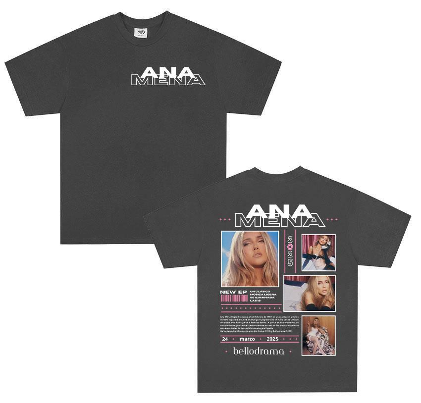

Singer ANA MENA Tour 2025 New Album Tshirt Men Women Cotton Oversized Tshirt Retro Aesthetic Fashion Tshirt Street Wear Y2K S