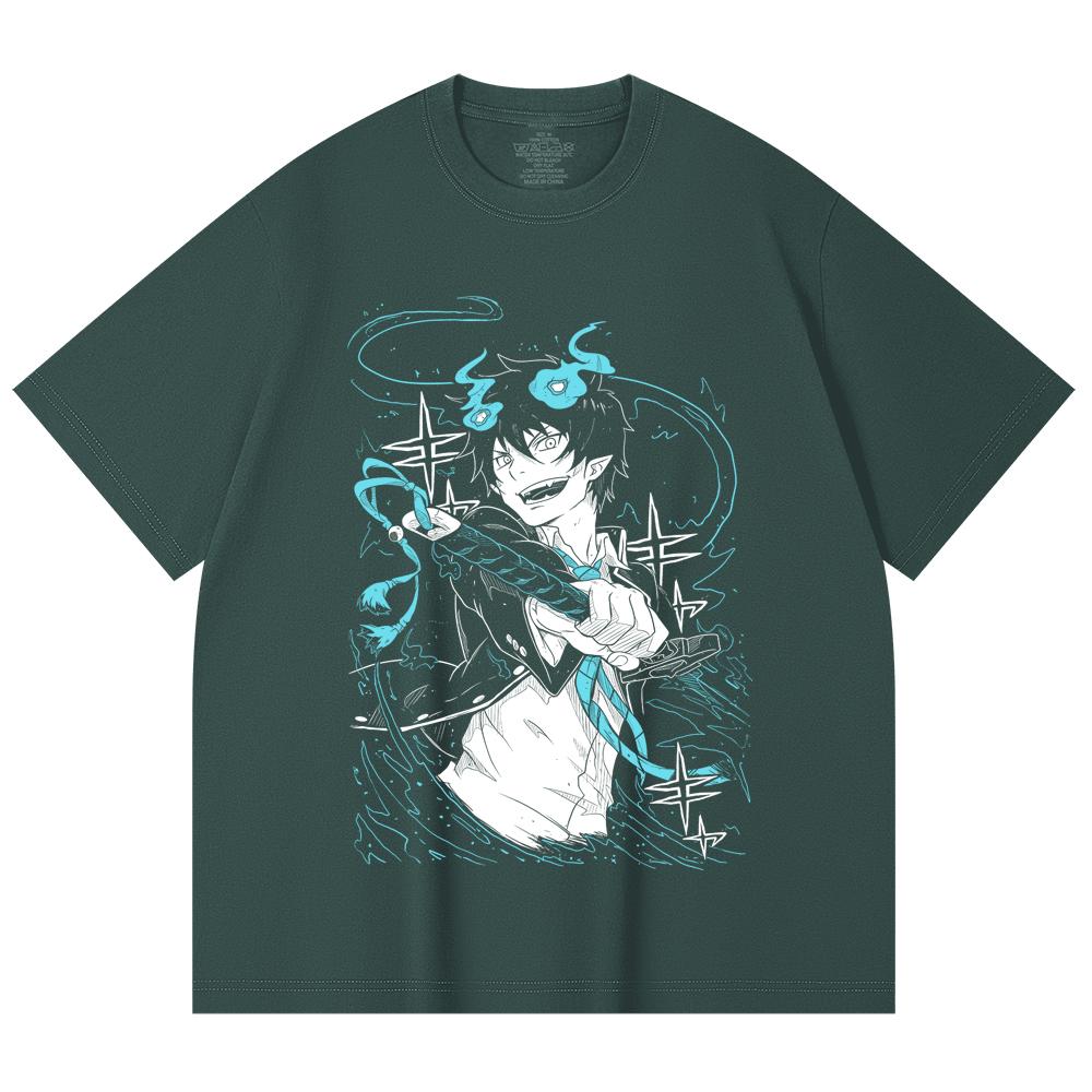 230 Gsm 100% Cotton Blue Exorcist V1 Rin Print Unisex Heavy Cotton T Shirt