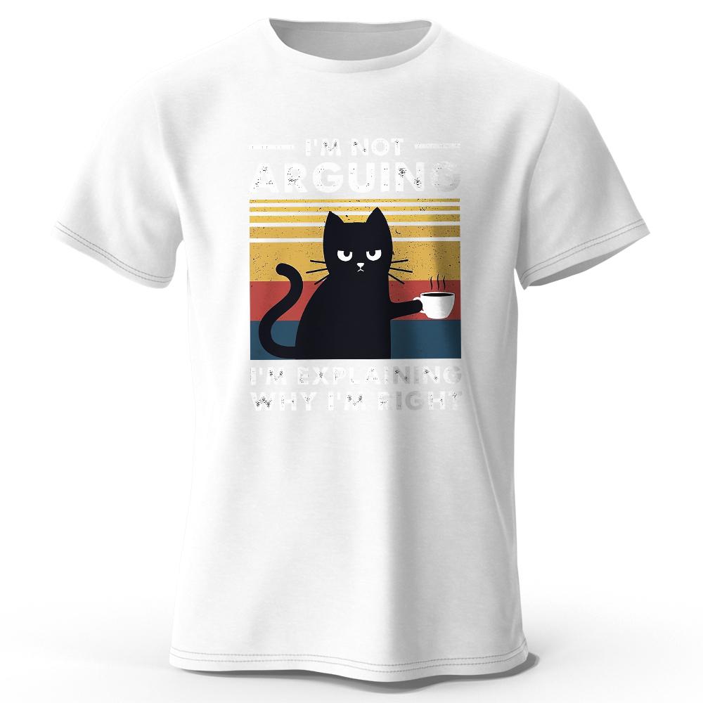 cotton Men's I Am Not Arguing Printed T-Shirt 100% Cotton Oversized Classic Funny Graphic Tees for Men Women Summer Tops