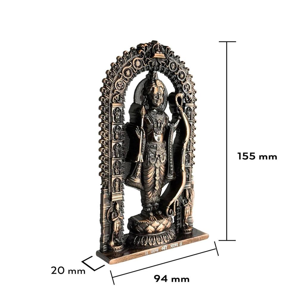 Artbiz Metallkollektion Ram Lalla Murti | 6 Zoll Kupfer Lord Ram Idol für Heimtempel | Ayodhya Shri Ram Statue