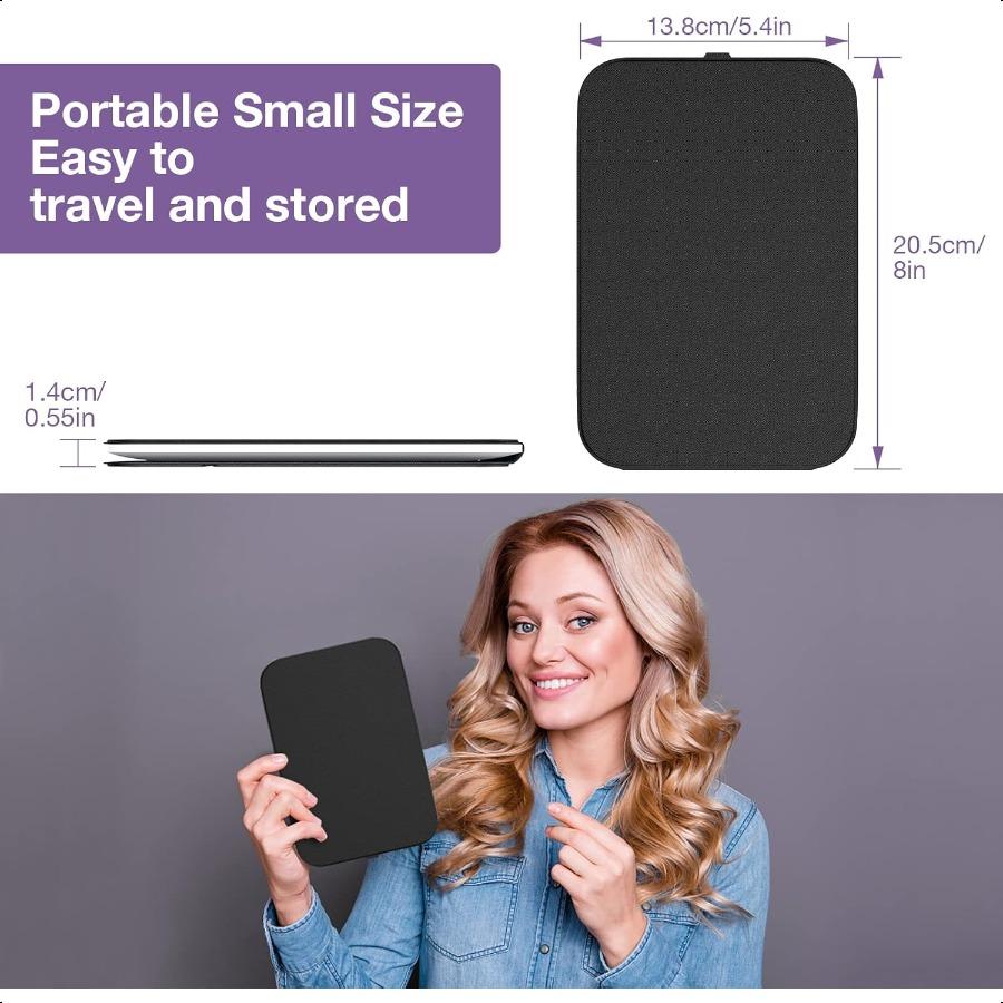 

Дорожное зеркало для макияжа Портативное светодиодное зеркало для макияжа Вращение на 360 градусов Сенсорный экран Зеркало для туалетного столика 60 светодиодов 3 цвета Регулируемая подсветка United States