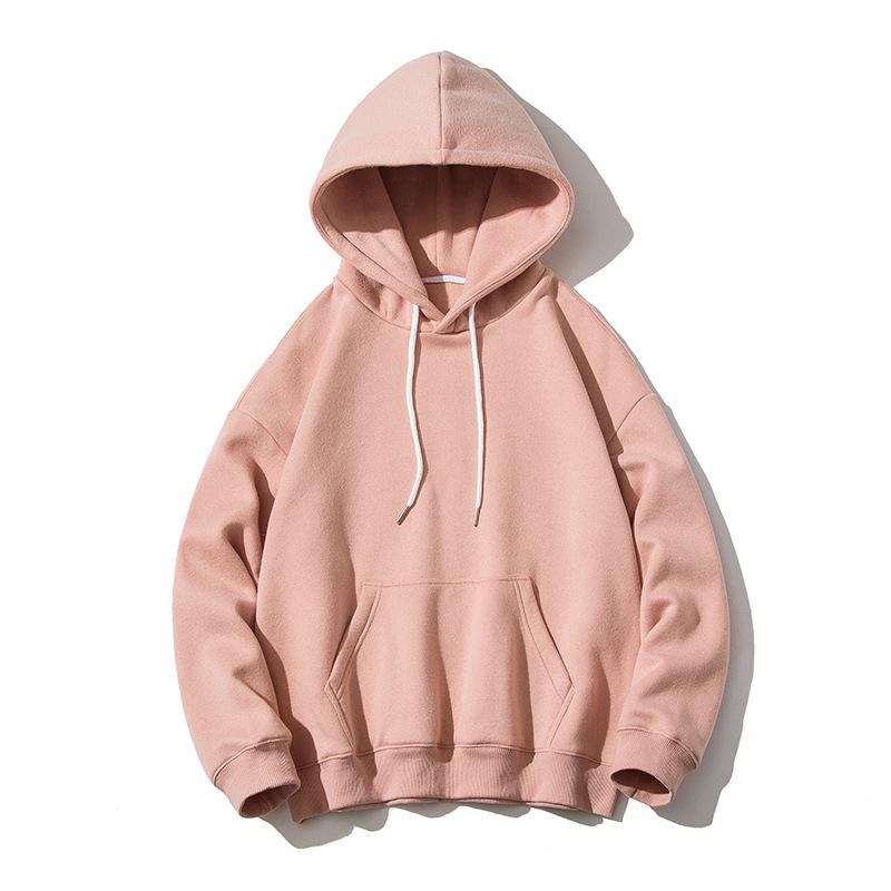 Men's Trendy Solid Color Hoodie - Spring & Autumn 2021, Loose Fit, Plus Size, Hong Kong Style Sweatshirt