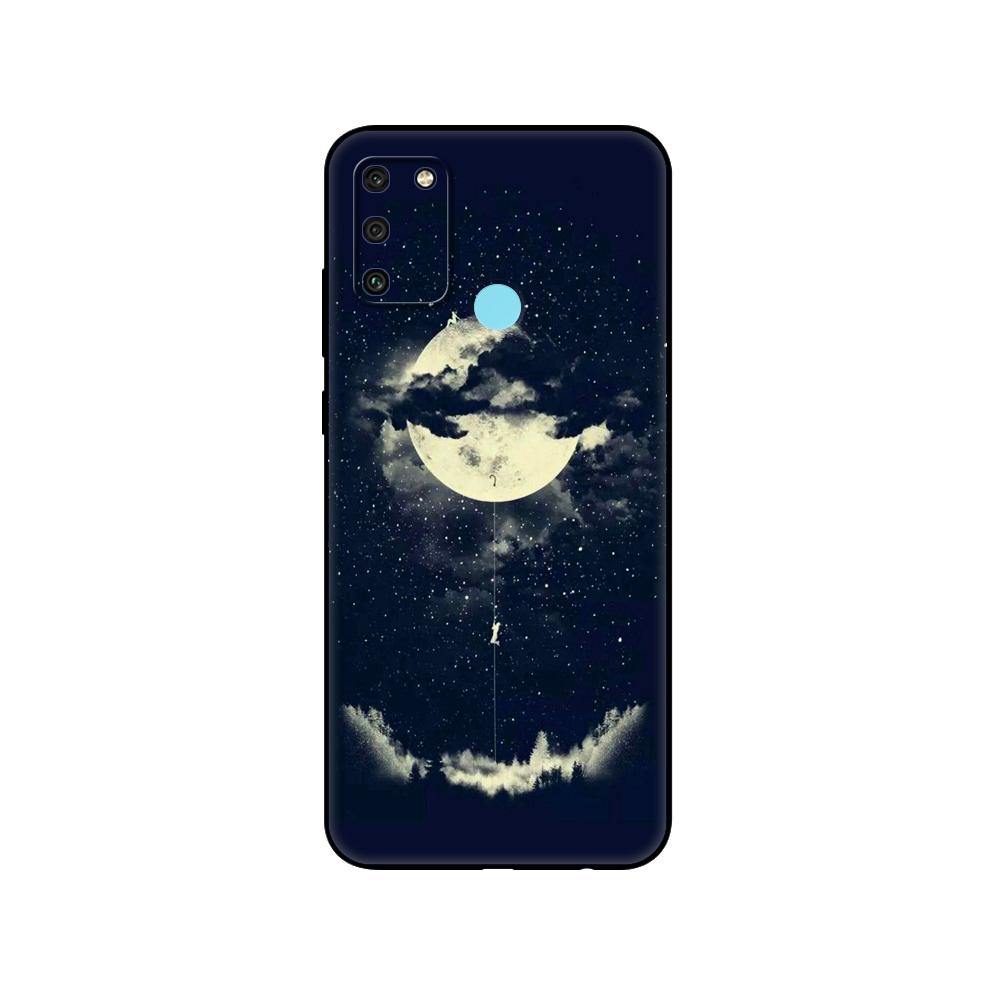Black Tpu Case For Huawei Honor 8a Prime 8s Prime 9 Lite Honor 9A 9C 9X Premium 9x Pro 9S Sky Space Planet Moon Stars Design