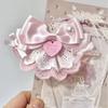 Sweet Pink Bow Hem, Heart-shaped Hair Clip, Cute Girlish Heart, Bangs Clip, Side Clip, Duckbill Clip, Clip