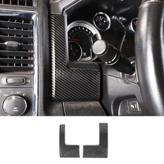 Left/Right Dashboard Cover Trim Bezels For Dodge RAM 1500 2010-2017 Carbon Fiber