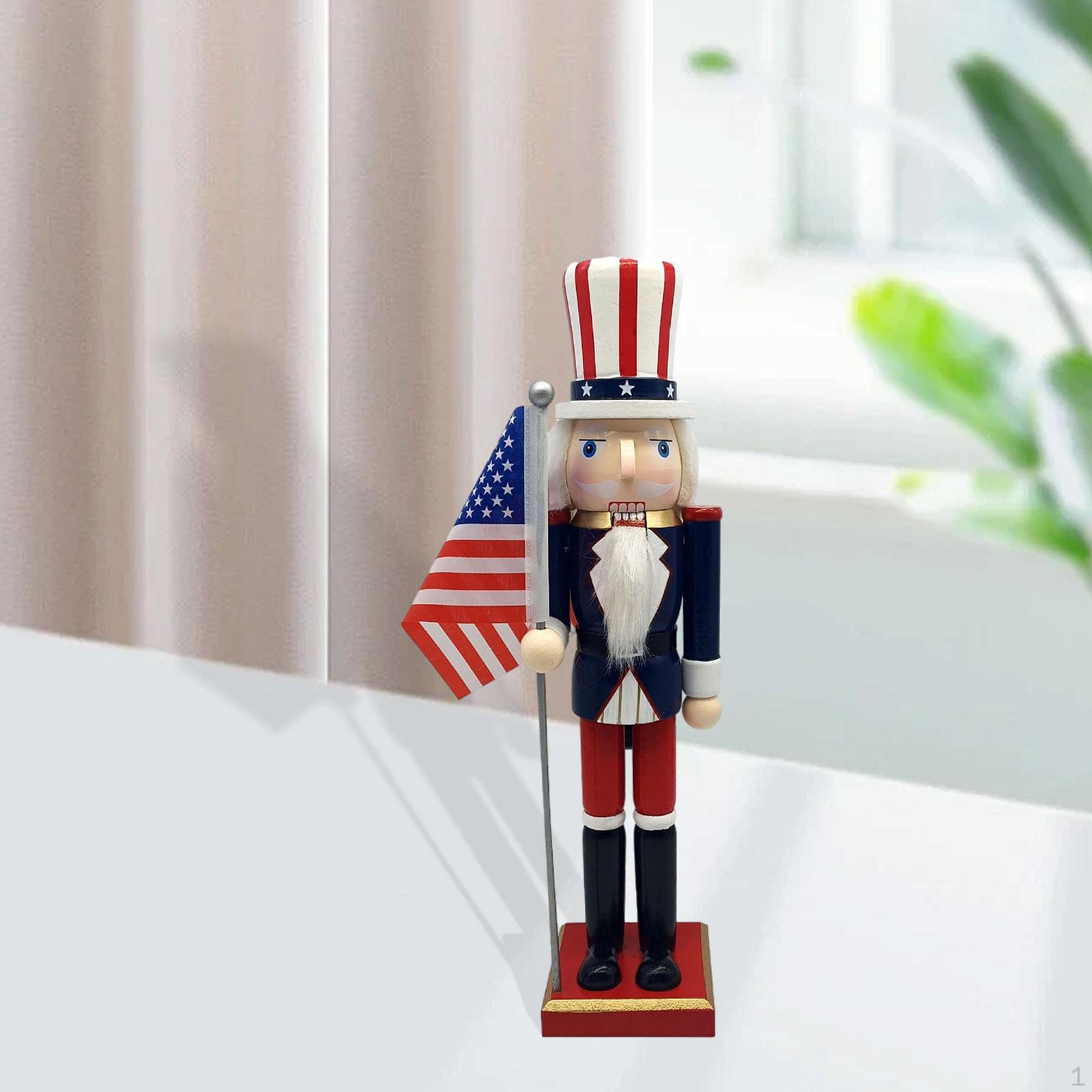 

Wood Nutcracker Table Ornament Decorative Traditional for Home Party Office LL0092