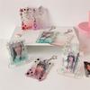 Portafototessere Carino Colore Gradiente Stella Porta Carte Ragazza in PVC Espositore Foto Idol Custodia Protettiva Portachiavi Ciondolo Borsa Regalo