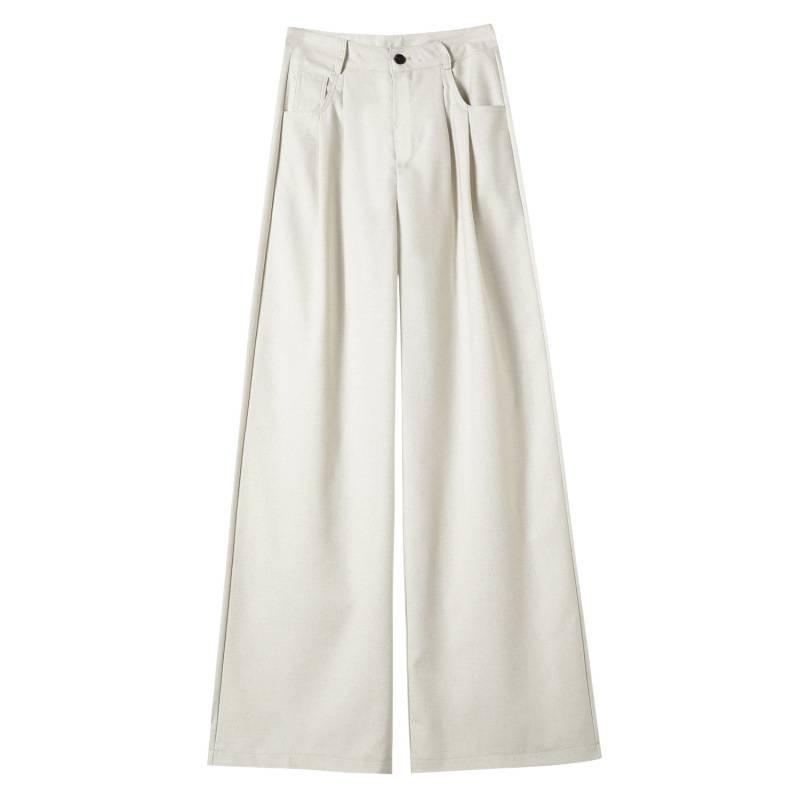 2026 Summer Women's High Waist Wide Leg Cotton & Linen Ice Silk Pants