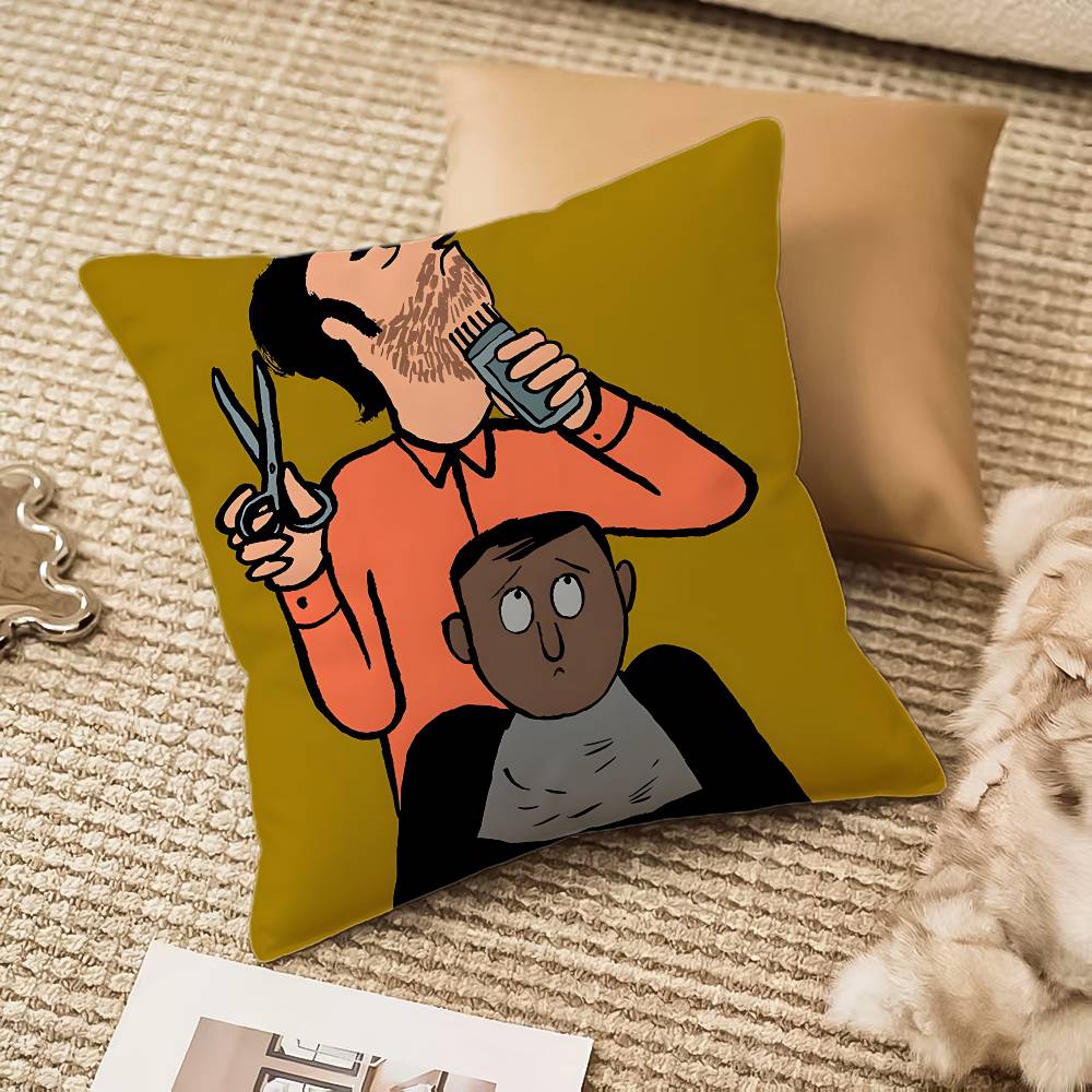 J-Jean Art J-Jullien Pillow Case Anti-dustmite Pillowcase Invisible zipper silky plush Sofa