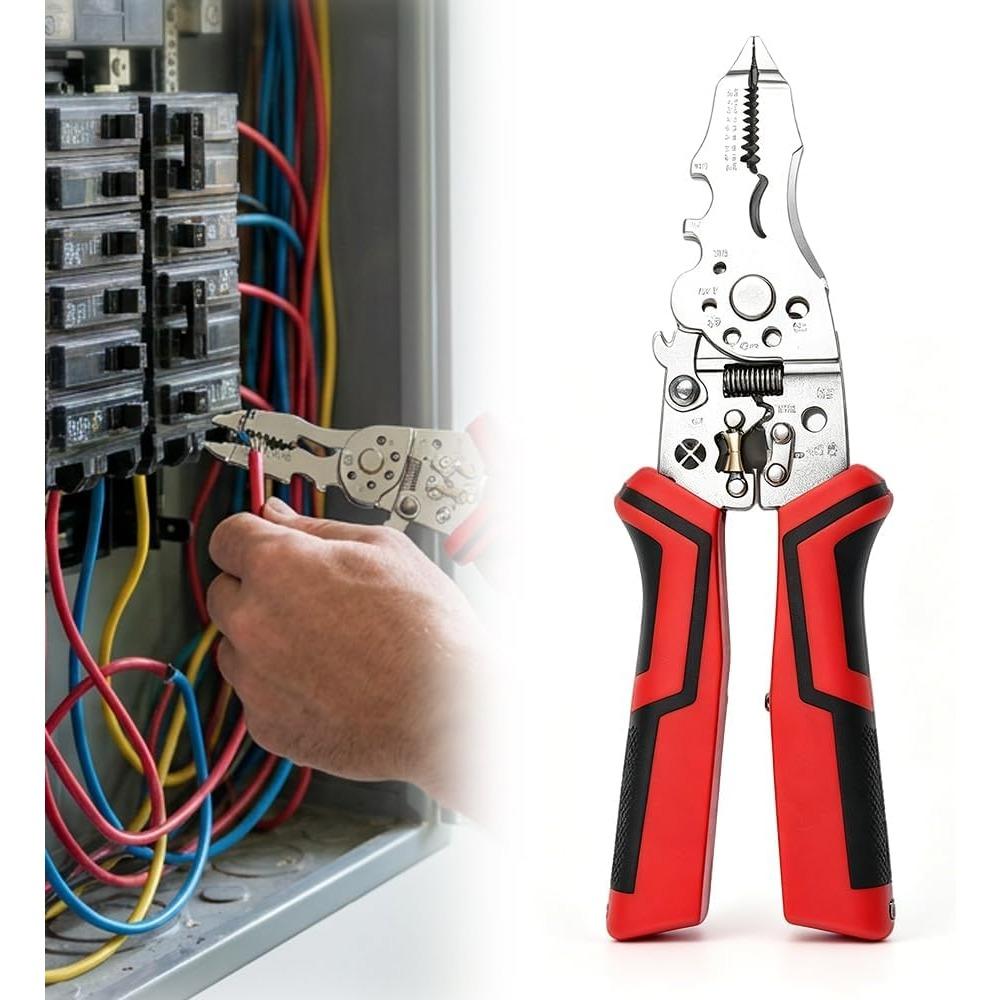 16 in 1 Wire Stripper Twister, 2026 New Multifunctional Foldable Wire Stripping Tool, Heavy-duty Crimping Pliers for Electrical