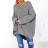 Fashion Women Casual Solid Long Sleeve Jumper V-Neck Lazy Loose Sweater Blouse
