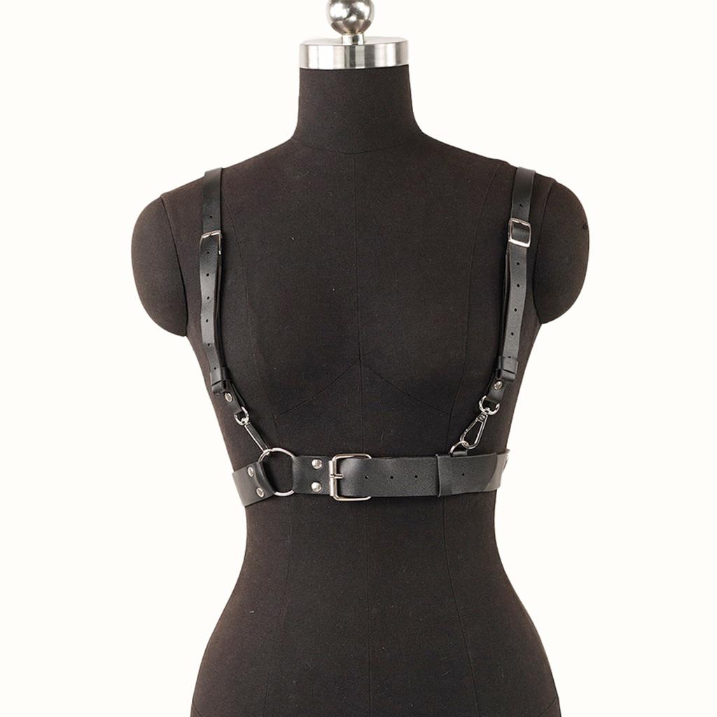 Women Fashion Corset Pu Leather Harness Corsets Waist Belt Decorative Harness Straps Clothing Accessories Suspenders for Women