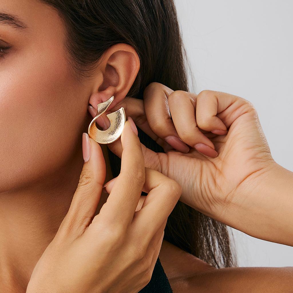 Ingemark 8 Styles Punk Gold Color Irregular Stud Earrings for Women Trend Vintage Geometric Piercing Earrings Party Jewelry Gift