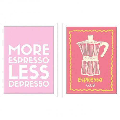 Athene Fritsch Studio Dolci Espresso Club Framed Print Set (Pack of 2)