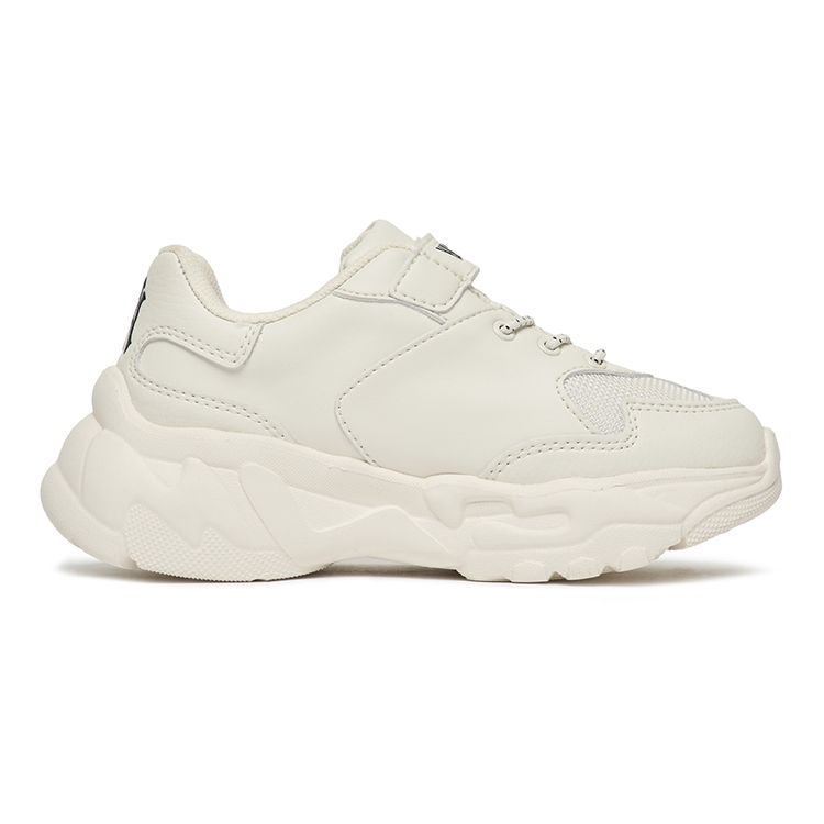 MLB Big Ball Chunky Series Leather Casual Fashion Velcro Low-Top Dad Shoes Ivory Kids sneakers 7ASHC102N-50IVS