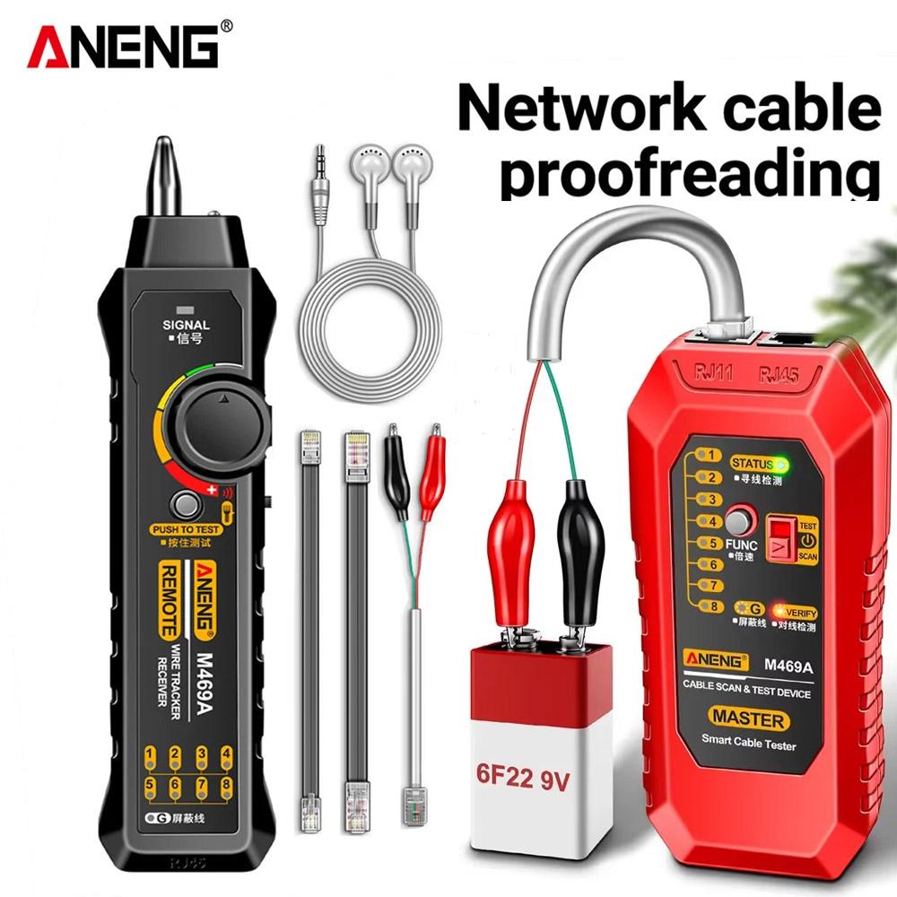2026 Multifunktionaler Netzwerkkabeltester RJ45 RJ11 ANENG M469A Netzwerk-Analysator LAN-Kabeltester Draht-Tracker Tracer Toner-Detektor Leitungsprüfwerkzeuge