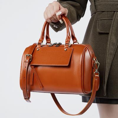 Winter Leather Poston Pillow Bag Fashion Casual Handbag Leather Single Shoulder Crossbody Bag for Women