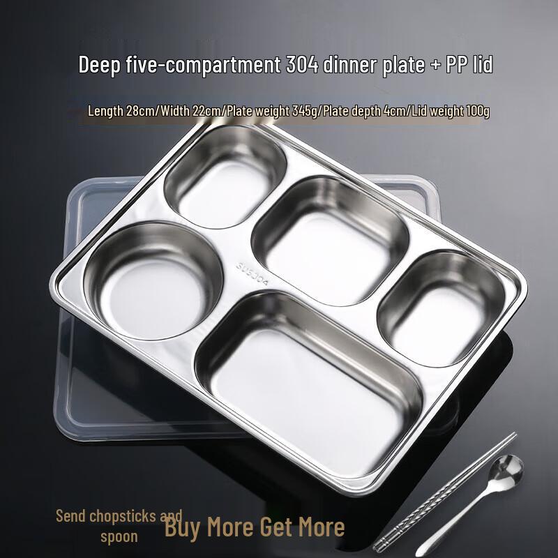 Stainless Steel Divided Lunch Tray