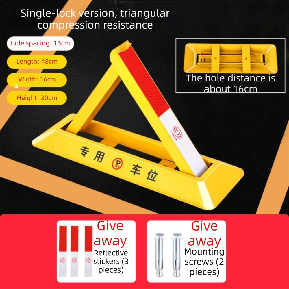 Thickened Anti-collision Parking Space Lock Portable Folding Parking Barrier  Lot Protection 48cm without lock