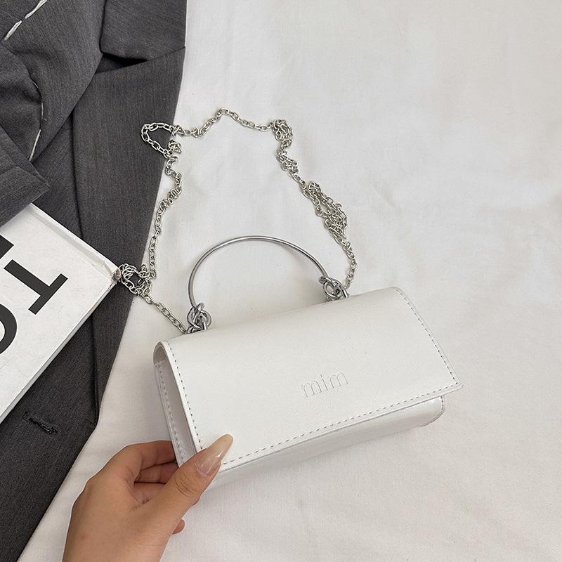 Premium texture temperament design sense portable small square bag beautiful solid color versatile chain single shoulder messenger bag women