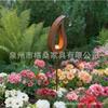 Rostige Flamme Gartenstecker Metall Silhouette Hofdekoration Außen Rasenkunst Skulptur mit Kerzenhalter für Bauernhoflandschaft
