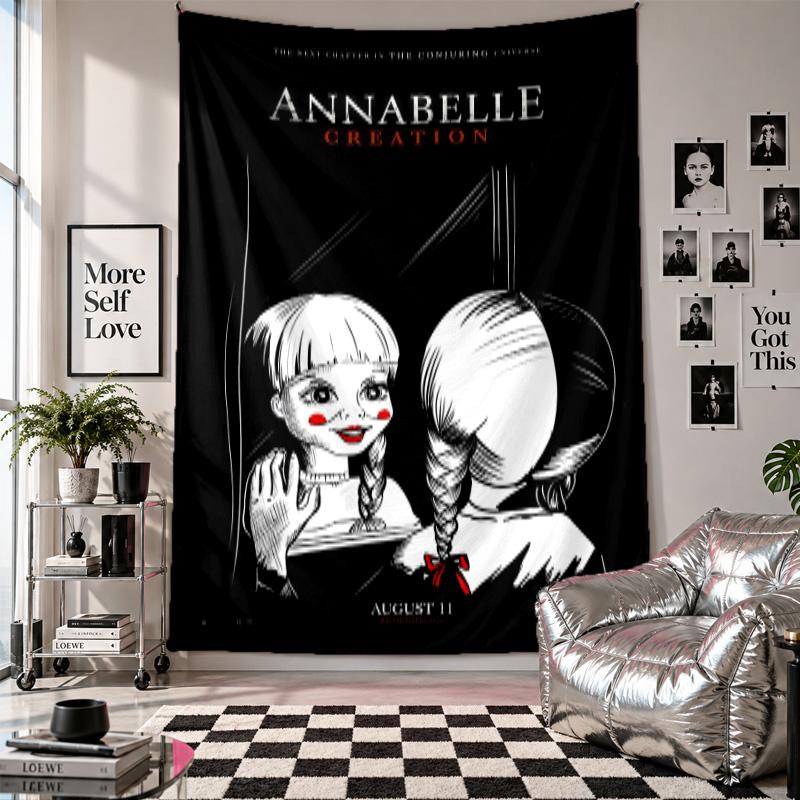 Wall TapestryThe Conjuring Annabelle Art Hanging Cloth Decorative Background Cover for Room Decoration