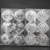 6 Stück/Karton Transparent Weiß Bemalte Kugel Weihnachtsbaumschmuck DIY Basteln Bemalte Kunststoff-Weihnachtsgeschenkboxen Anhänger