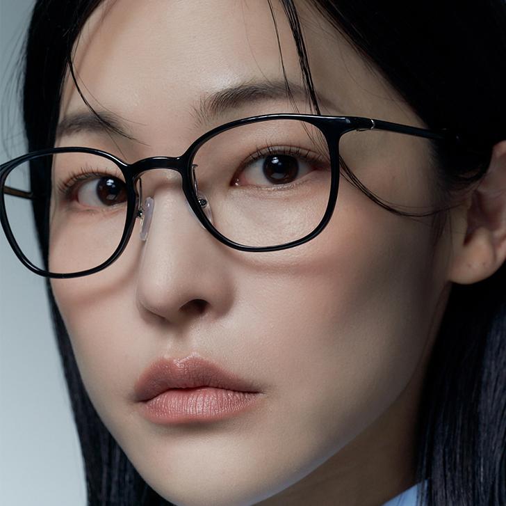 Alloaiweeo [Air Flex] Al6403 0909G Airflex Ultra-Lightweight_Black Saint Square Eyeglass Frame_Blue Light Lens Selection