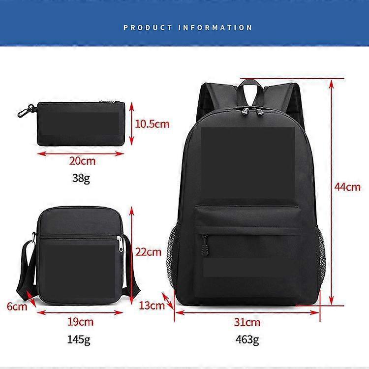 Gaming-themed three-piece set: school bag, rucksack, pencil case and shoulder bag
