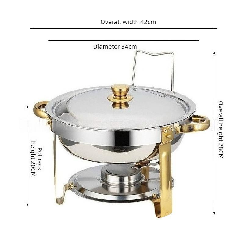 Large Capacity Stainless Steel Buffet Stove Hotel Insulation Stove Restaurant Circular Alcohol Heating Stove Food Heater