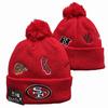 49er Team 2025 Autumn/Winter Wool Pom-Pom Knit Hat - Warm Embroidered Couple Style