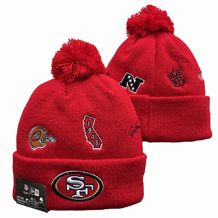 49er Team 2025 Autumn/Winter Wool Pom-Pom Knit Hat - Warm Embroidered Couple Style