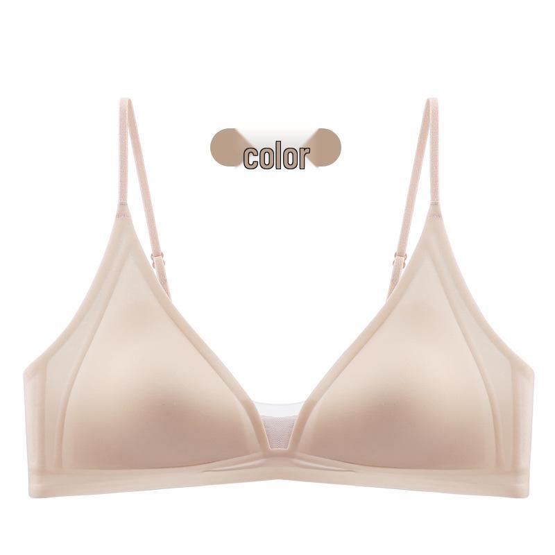 Sommer Ultra-dünne Französische Nahtlose Spitze Dessous mit Dreieckskörbchen & Anti-Hänge Stütz-BH