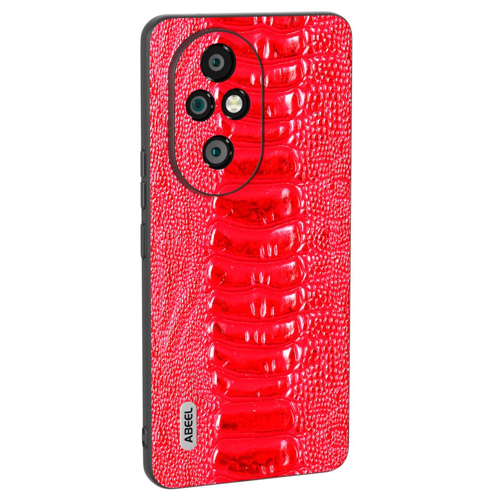 For Honor 200 Pro 5G Case Crocodile Texture Genuine Cow Leather+TPU+PC Phone Cover