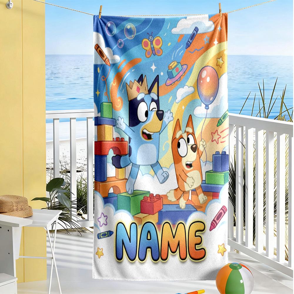 Rainbow Friends Adventure Customizable Name Beach Towel High Absorbency & Quick-Dry Portable for SwimmingBeachCamping Travel Beach AccessoriesGym